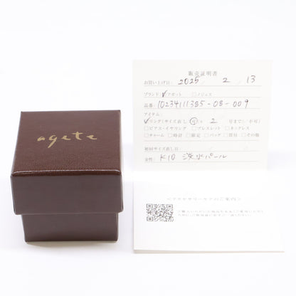 agete アガット 【美品】10234111385 K10 淡水パールリング リング 指輪