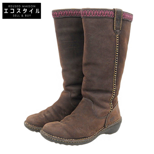 UGG アグ 美品 【UGG australia】 ロング ムートンブーツ シューズ メンズ ブラウン ブラウン 24cm F8008G シューズ