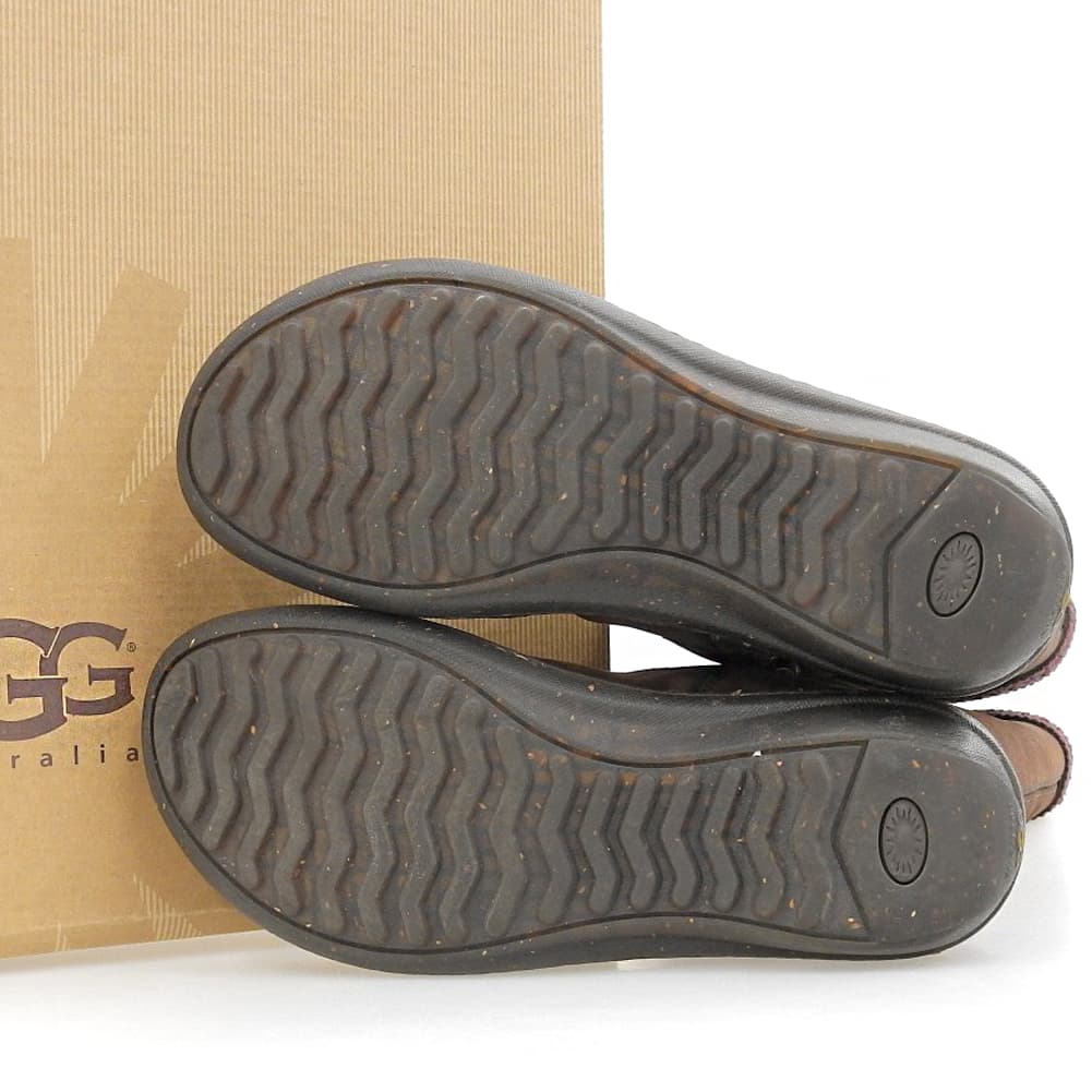 UGG アグ 美品 【UGG australia】 ロング ムートンブーツ シューズ メンズ ブラウン ブラウン 24cm F8008G シューズ