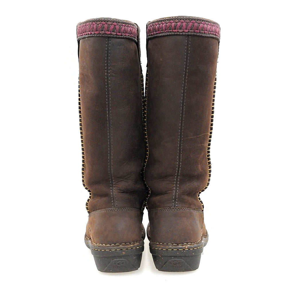 UGG アグ 美品 【UGG australia】 ロング ムートンブーツ シューズ メンズ ブラウン ブラウン 24cm F8008G シューズ