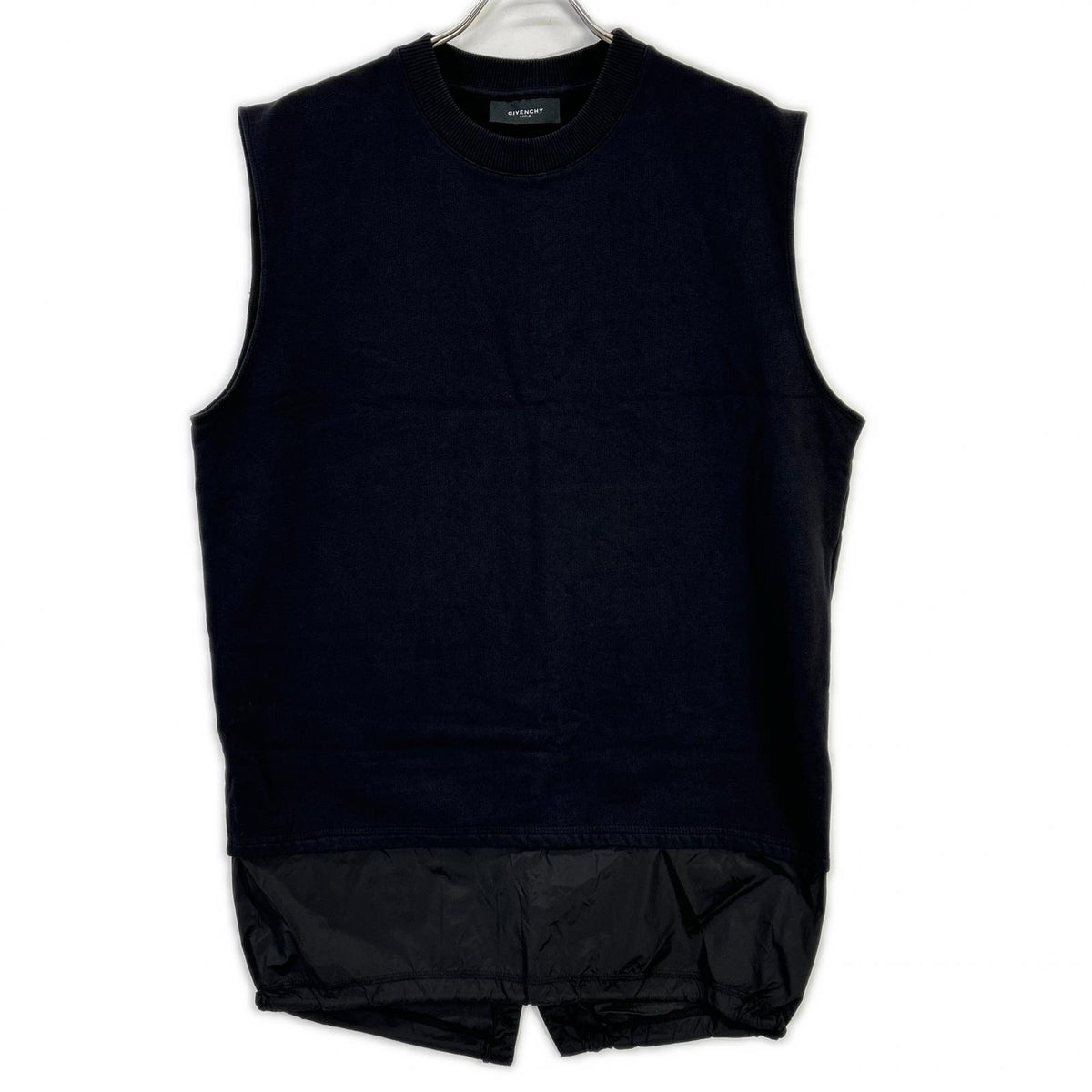 GIVENCHY black cotton iron-on bonded sleeveless sweatshirt, top