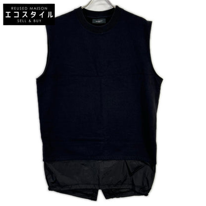 GIVENCHY black cotton iron-on bonded sleeveless sweatshirt, top