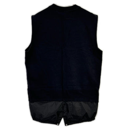 GIVENCHY black cotton iron-on bonded sleeveless sweatshirt, top