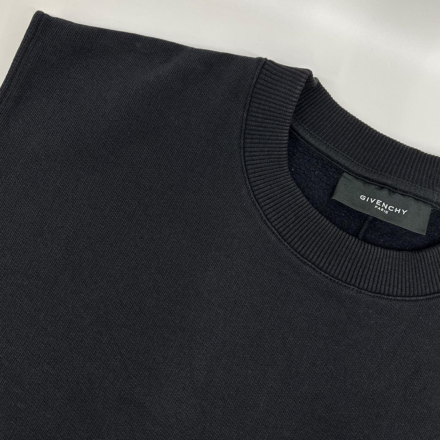GIVENCHY ジバンシー ブラック コットン アイロン ドッキングノースリーブスウェット トップス
