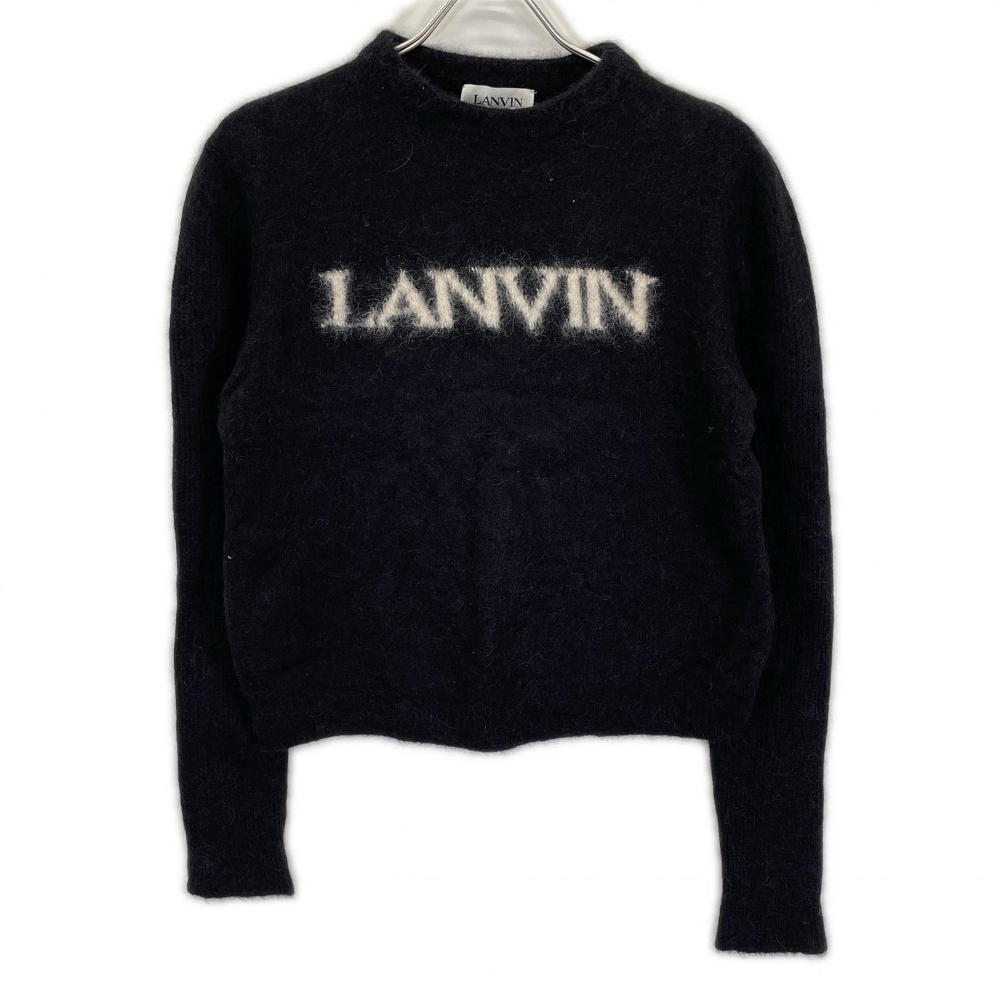 LANVIN ランバン ブラック RM-PO0025-K301-A21 ロゴニット プルオーバー トップス