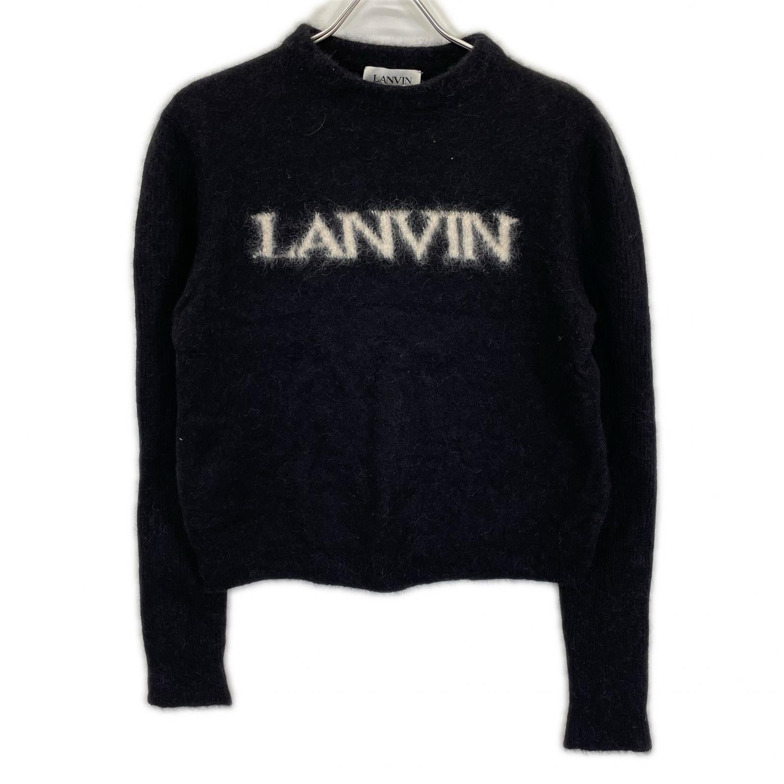 LANVIN ランバン ブラック RM-PO0025-K301-A21 ロゴニット プルオーバー トップス