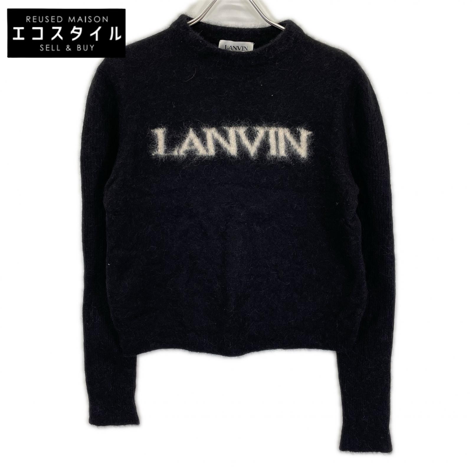 LANVIN ランバン ブラック RM-PO0025-K301-A21 ロゴニット プルオーバー トップス