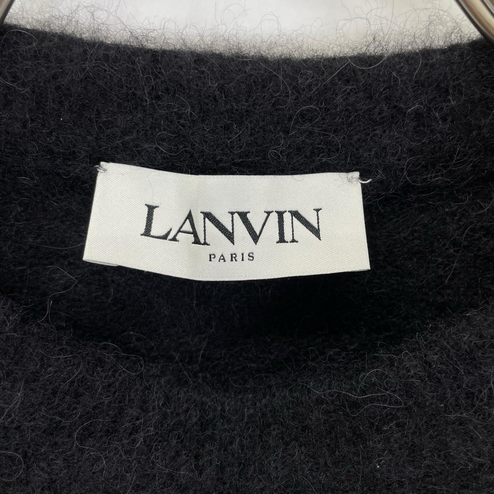 LANVIN ランバン ブラック RM-PO0025-K301-A21 ロゴニット プルオーバー トップス