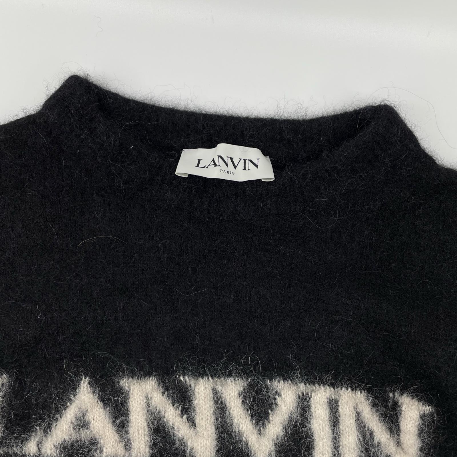 LANVIN ランバン ブラック RM-PO0025-K301-A21 ロゴニット プルオーバー トップス