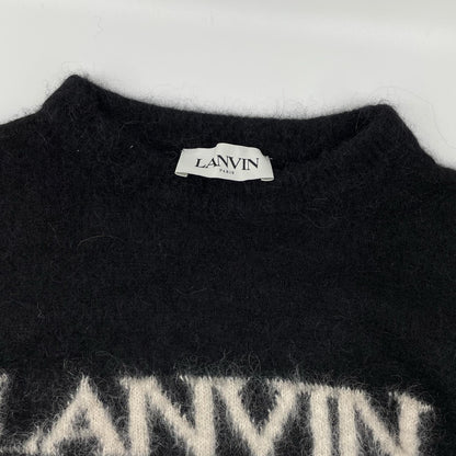 LANVIN ランバン ブラック RM-PO0025-K301-A21 ロゴニット プルオーバー トップス