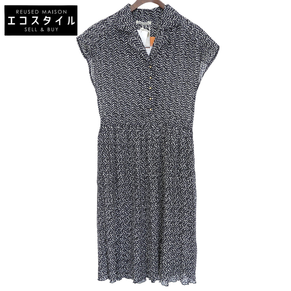 MARILYN MOON マリリンムーン 新品同様 総柄 シアー プリーツ ワンピース レディース ブラック M 53-9035 ワンピース