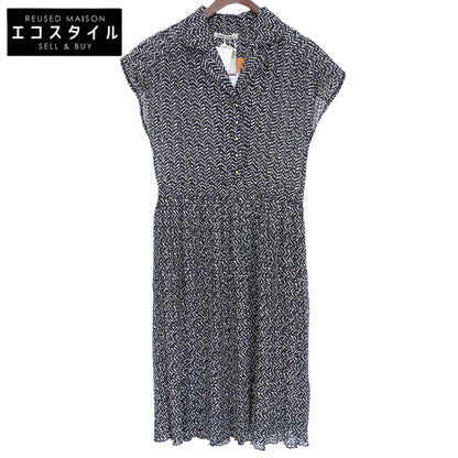 MARILYN MOON マリリンムーン 新品同様 総柄 シアー プリーツ ワンピース レディース ブラック M 53-9035 ワンピース