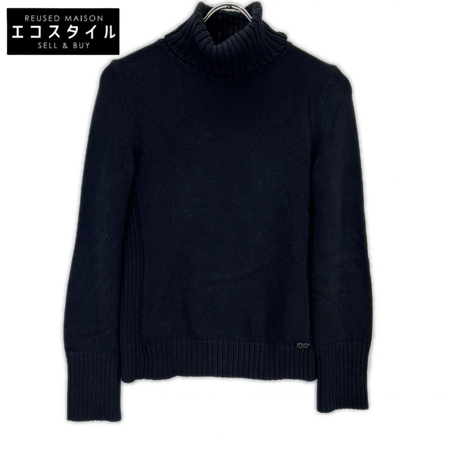 FOXEY NEW YORK フォクシーニューヨーク 27729-NATFA101MY-2 ブラック エンジェルヘアコットン タートルネック トップス