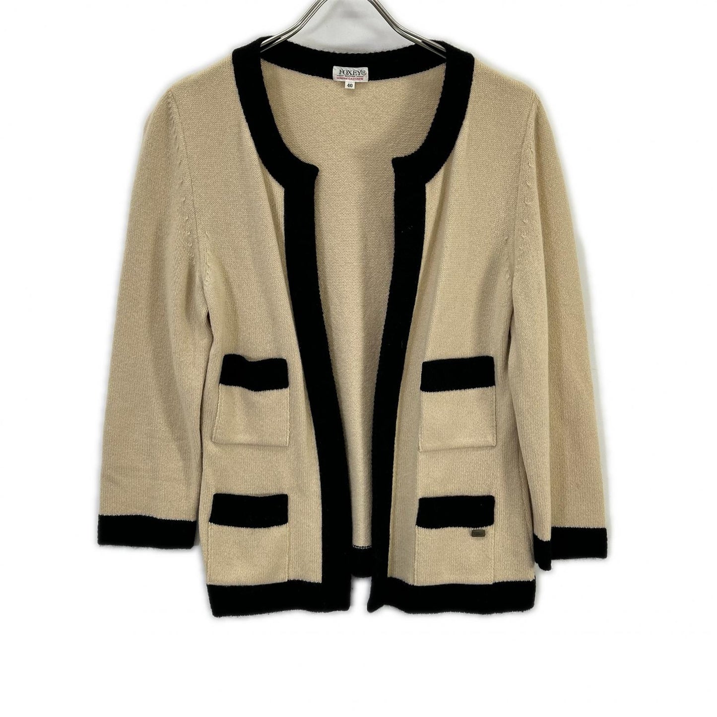 FOXEY フォクシー 24497 アイボリー カシミヤ100 カーディガン トップス