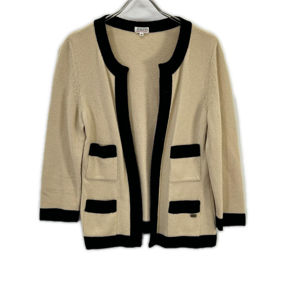 FOXEY フォクシー 24497 アイボリー カシミヤ100 カーディガン トップス