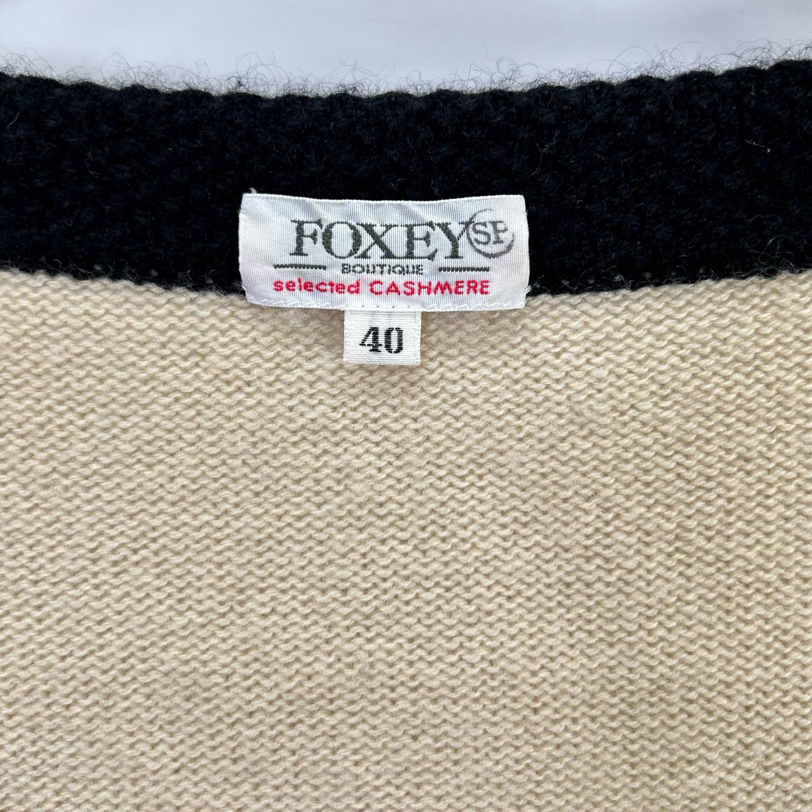 FOXEY フォクシー 24497 アイボリー カシミヤ100 カーディガン トップス