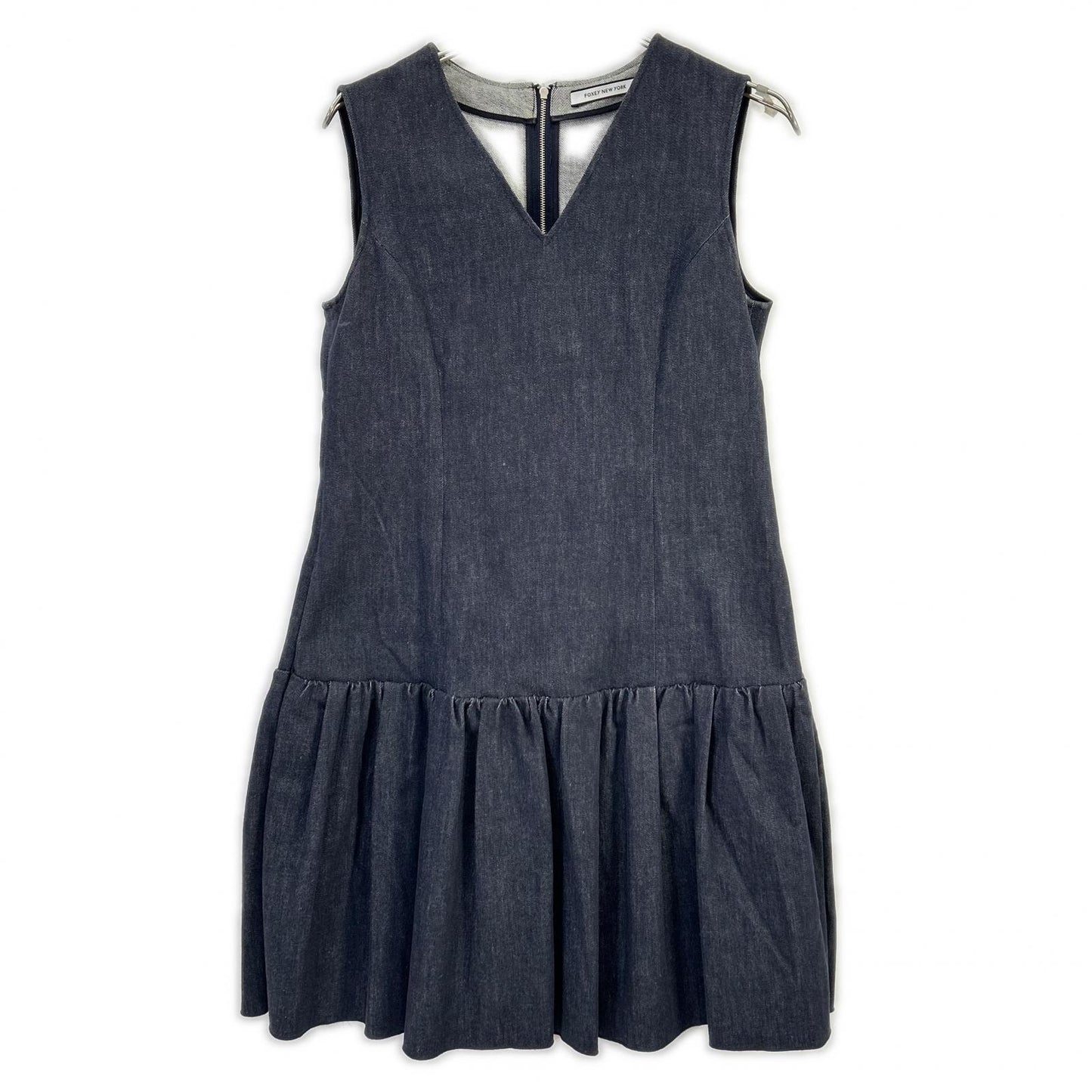 FOXEY NEW YORK フォクシーニューヨーク 39368 インディゴ コットン混 ノースリーブ デニムドレス ワンピース