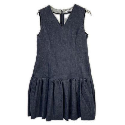 FOXEY NEW YORK フォクシーニューヨーク 39368 インディゴ コットン混 ノースリーブ デニムドレス ワンピース