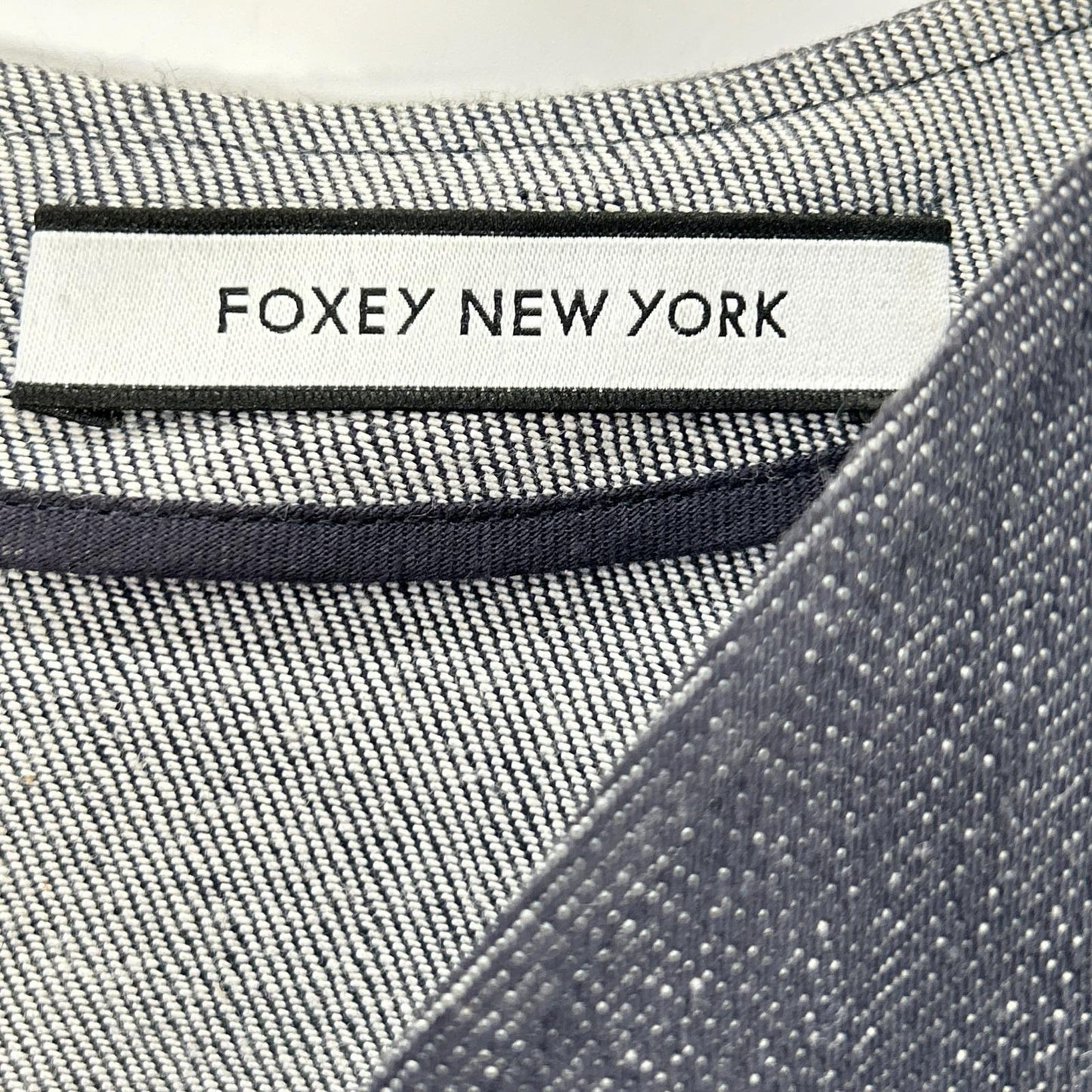 FOXEY NEW YORK フォクシーニューヨーク 39368 インディゴ コットン混 ノースリーブ デニムドレス ワンピース