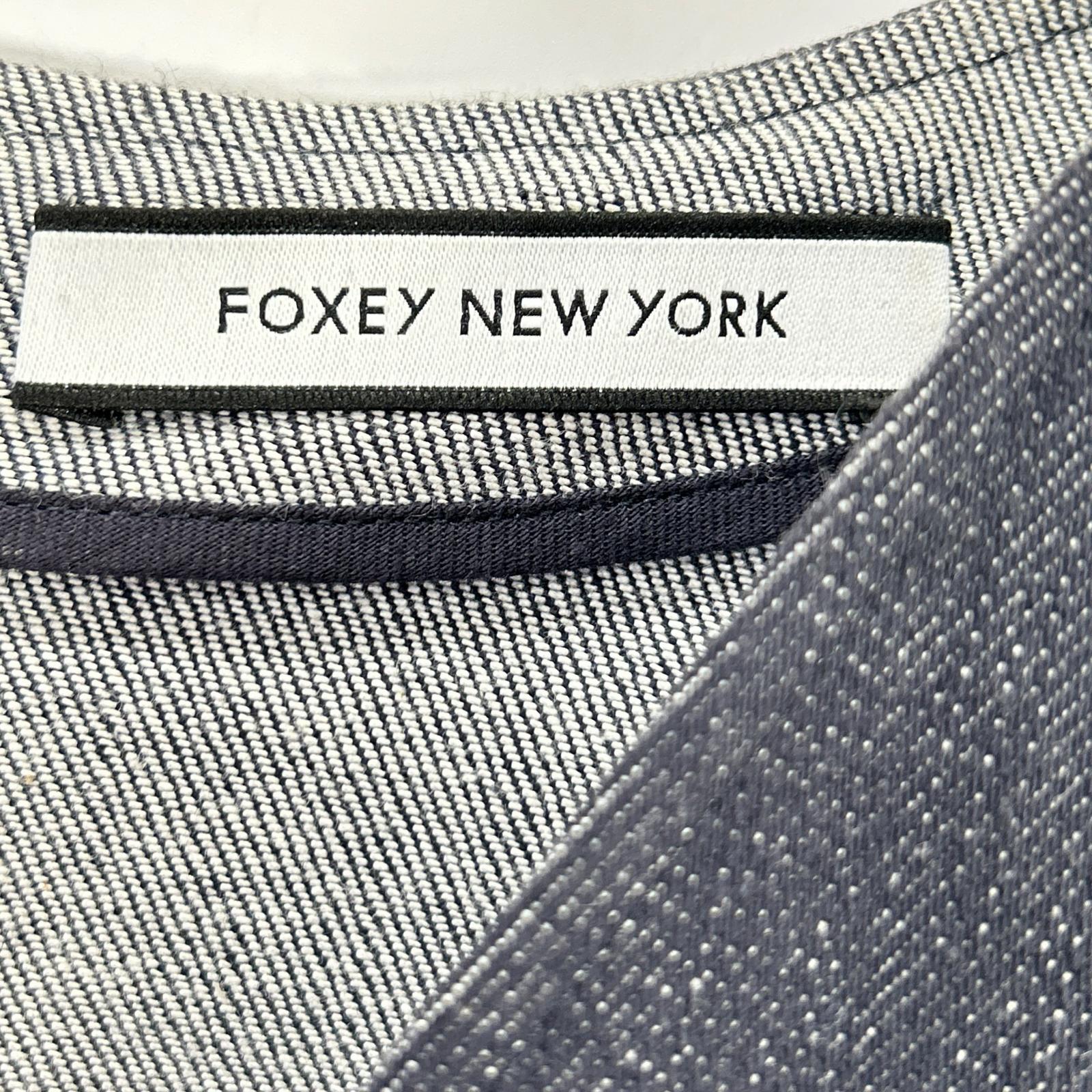 FOXEY NEW YORK フォクシーニューヨーク 39368 インディゴ コットン混 ノースリーブ デニムドレス ワンピース