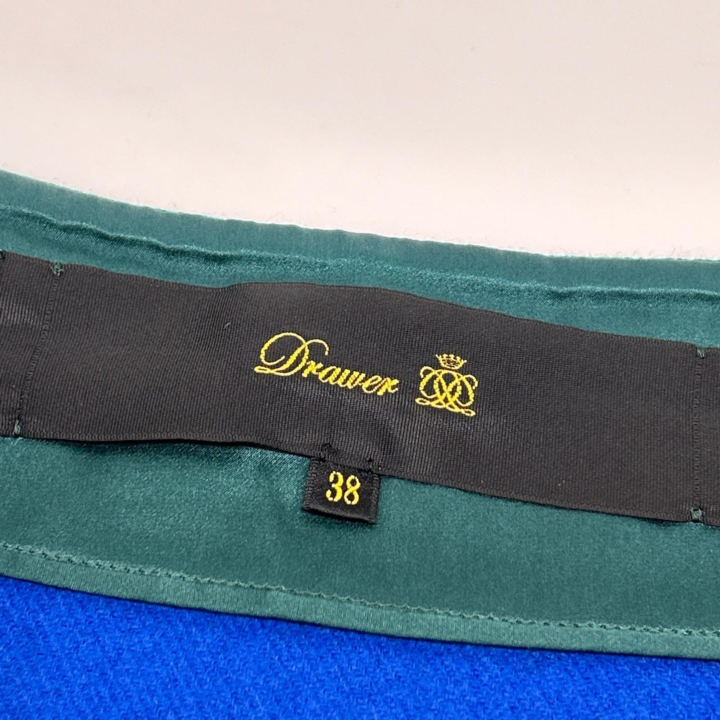 DRAWER ドゥロワー 6524-234-1105 17AW グリーン ウール シルク メルトン フレア スカート スカート