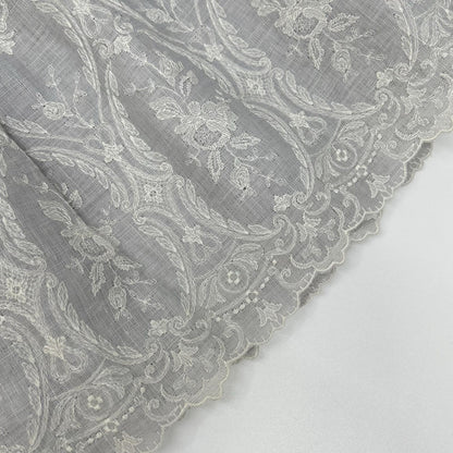 FOXEY フォクシー 35790 スカイブルー Dress Lyon リネン 花柄レース ワンピース ワンピース