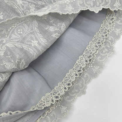FOXEY フォクシー 35790 スカイブルー Dress Lyon リネン 花柄レース ワンピース ワンピース