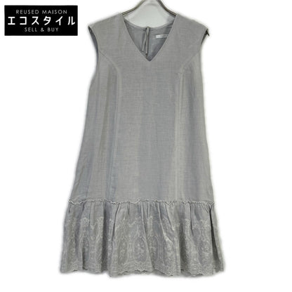FOXEY フォクシー 35790 スカイブルー Dress Lyon リネン 花柄レース ワンピース ワンピース