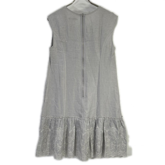 FOXEY フォクシー 35790 スカイブルー Dress Lyon リネン 花柄レース ワンピース ワンピース
