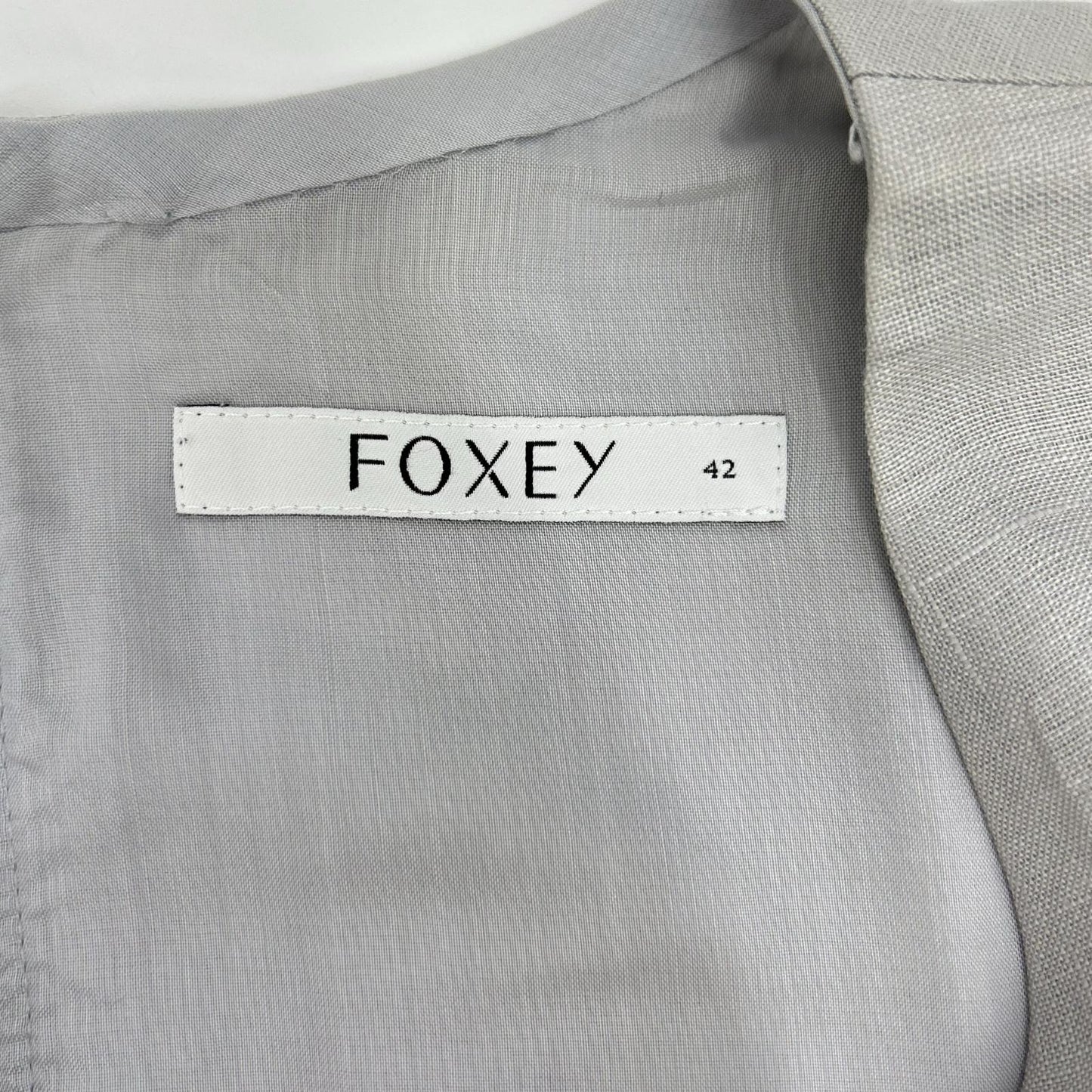 FOXEY フォクシー 35790 スカイブルー Dress Lyon リネン 花柄レース ワンピース ワンピース