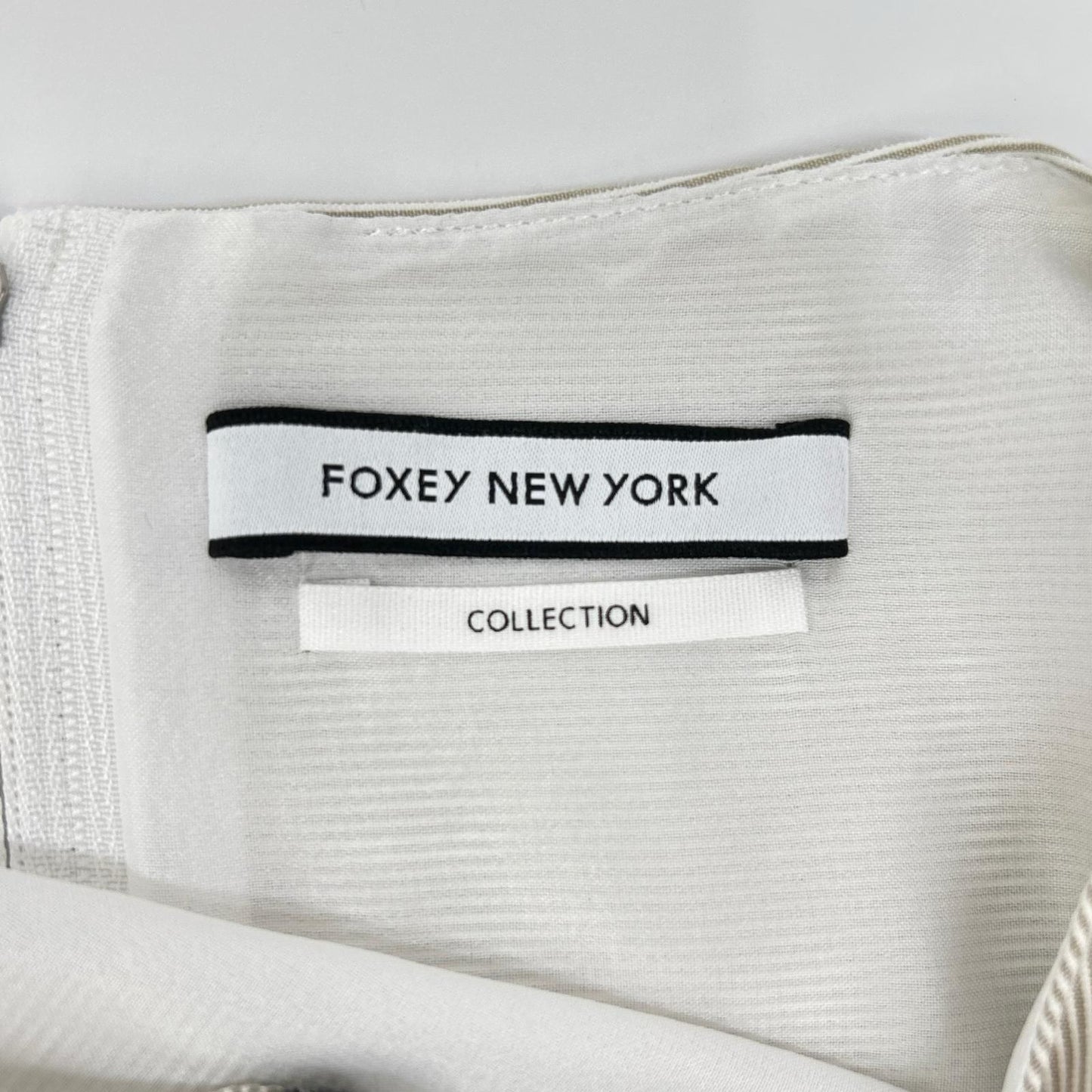 FOXEY NEW YORK フォクシーニューヨーク 40090 アイボリー COLLECTION ストライプ 刺繍 ワンピース ワンピース