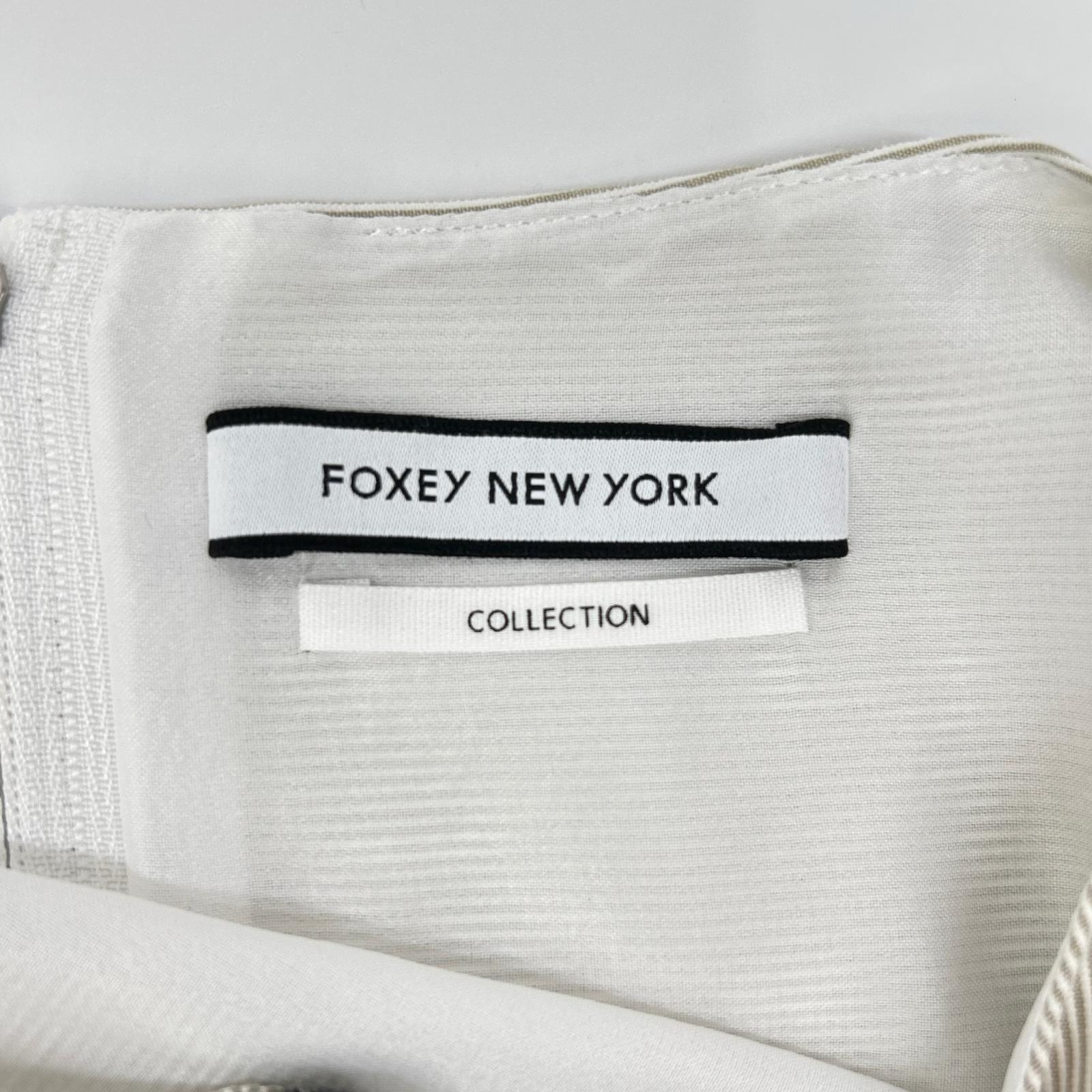 FOXEY NEW YORK フォクシーニューヨーク 40090 アイボリー COLLECTION ストライプ 刺繍 ワンピース ワンピース