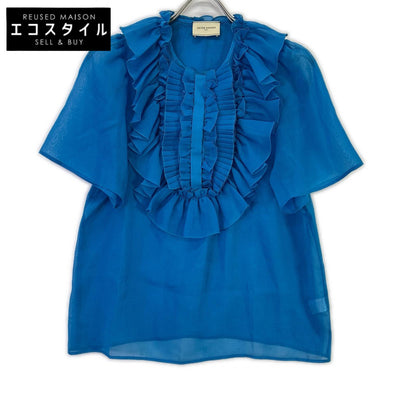 MARW UNITED ARROWS マルゥユナイテッドアローズ 1516-199-1543 ブルー 半袖 フリル付き ブラウス トップス