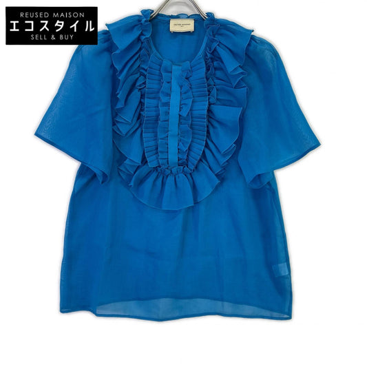 MARW UNITED ARROWS マルゥユナイテッドアローズ 1516-199-1543 ブルー 半袖 フリル付き ブラウス トップス
