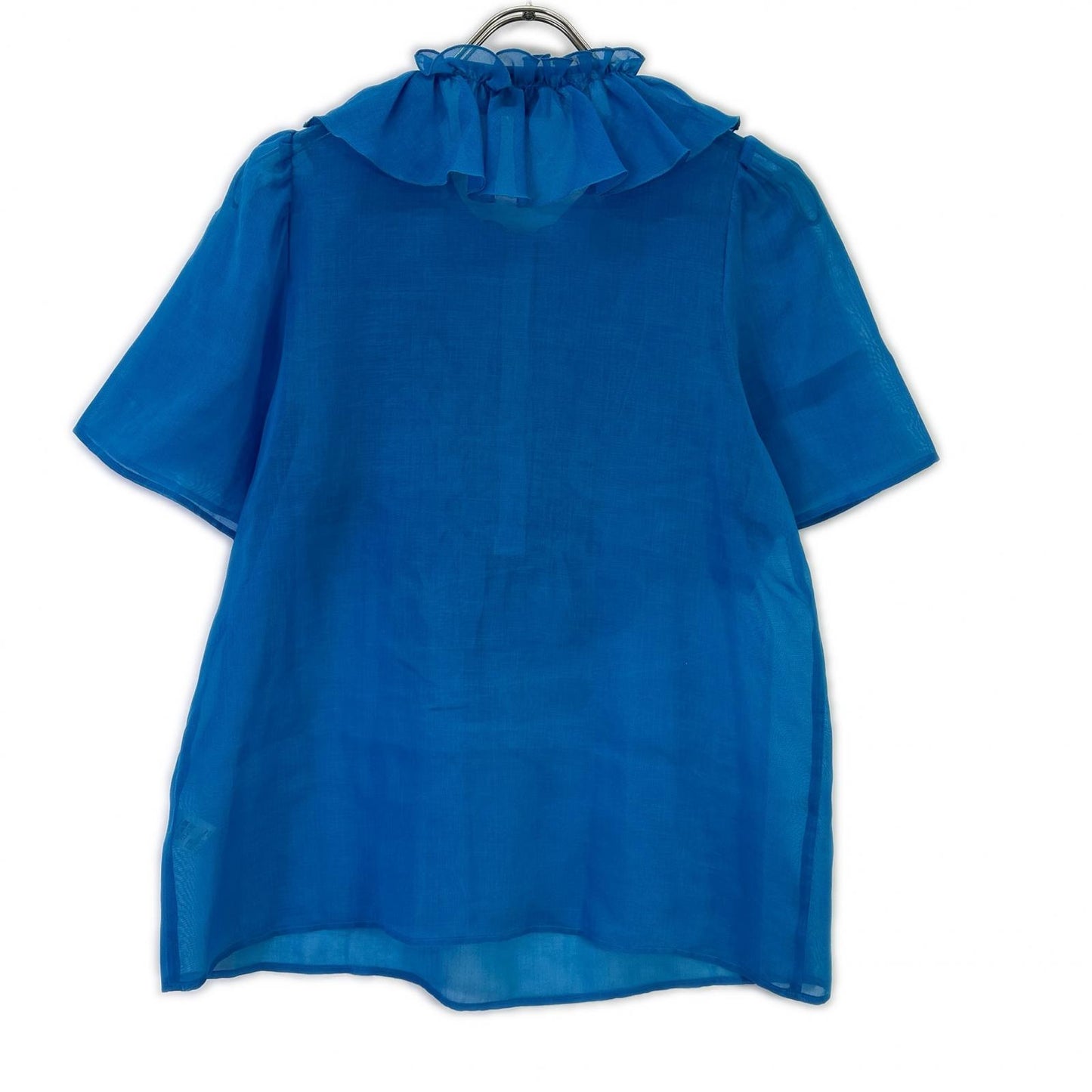MARW UNITED ARROWS マルゥユナイテッドアローズ 1516-199-1543 ブルー 半袖 フリル付き ブラウス トップス