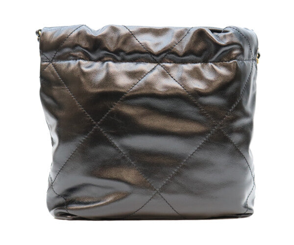 CHANEL シャネル AS3980 ブラック シャネル22ミニ シャイニーカーフスキン ゴールド金具 チェーンバッグ ショルダーバッグ