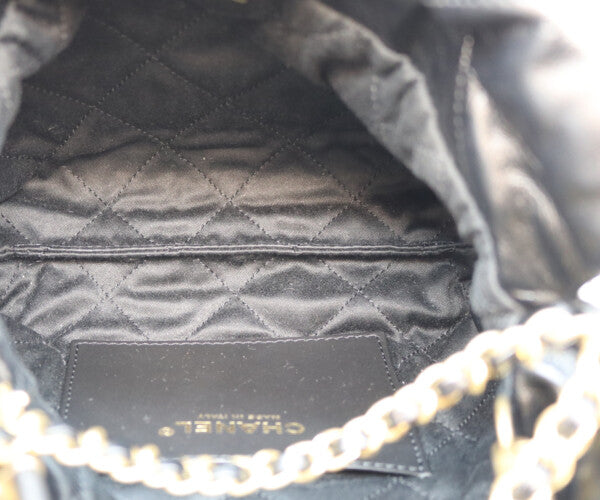 CHANEL シャネル AS3980 ブラック シャネル22ミニ シャイニーカーフスキン ゴールド金具 チェーンバッグ ショルダーバッグ