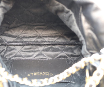 CHANEL シャネル AS3980 ブラック シャネル22ミニ シャイニーカーフスキン ゴールド金具 チェーンバッグ ショルダーバッグ