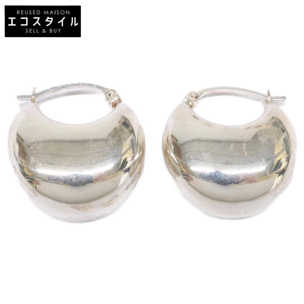 NINA&JULES ニナエジュール 925 プランプ ムーン フープ ピアス