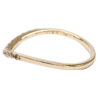 agete アガット 【美品】10164111095 K18 0.06 ダイヤモンド V字 リング 指輪