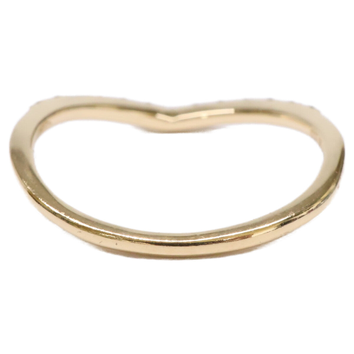 agete アガット 【美品】10164111095 K18 0.06 ダイヤモンド V字 リング 指輪