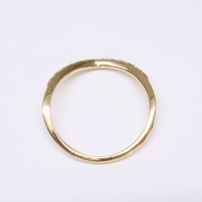 agete アガット 【美品】10164111095 K18 0.06 ダイヤモンド V字 リング 指輪