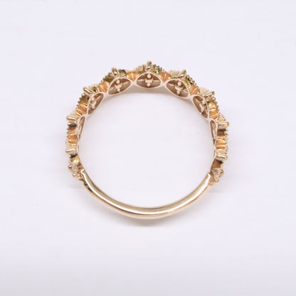 agete アガット 【美品】10194111016 K10 0.02 透かし ダイヤモンド リング 指輪