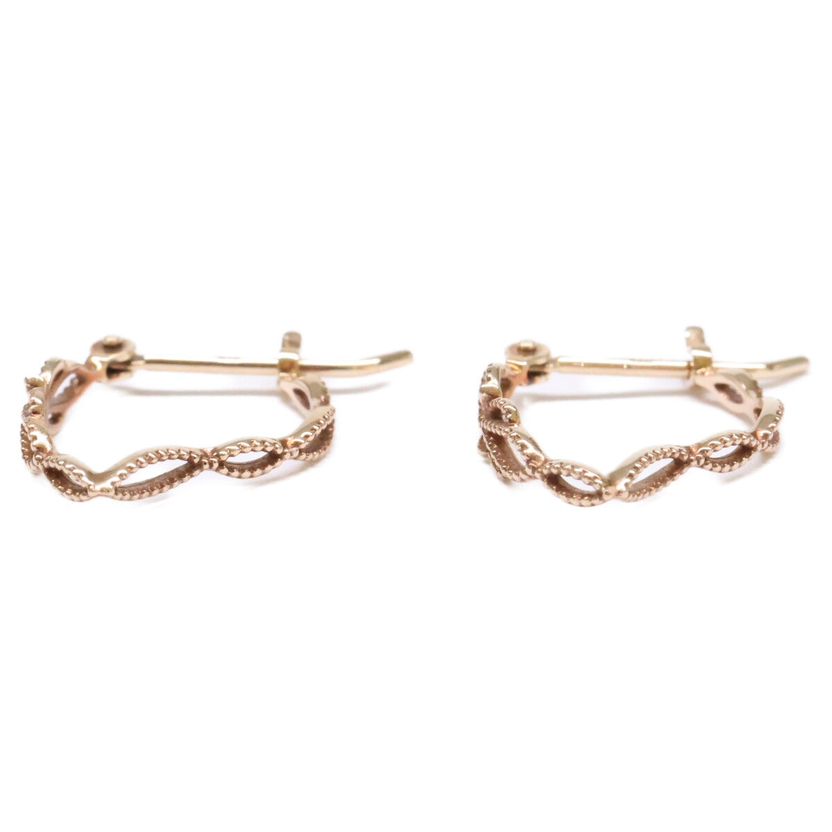 agete アガット 【美品】10132112041 K10 フープ ピアス