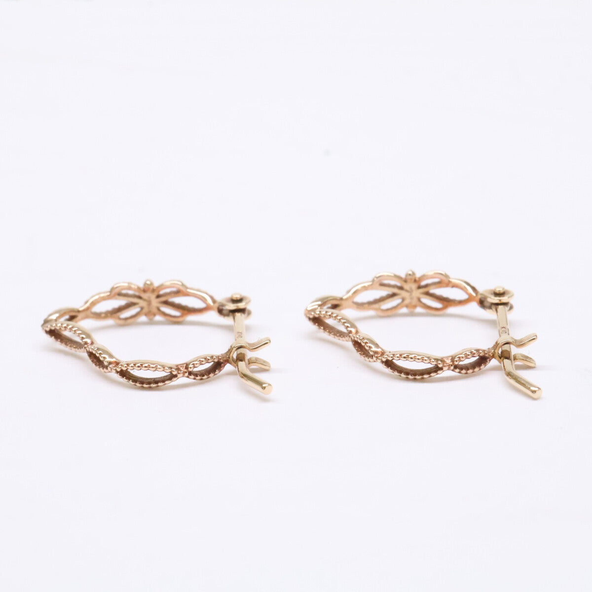 agete アガット 【美品】10132112041 K10 フープ ピアス