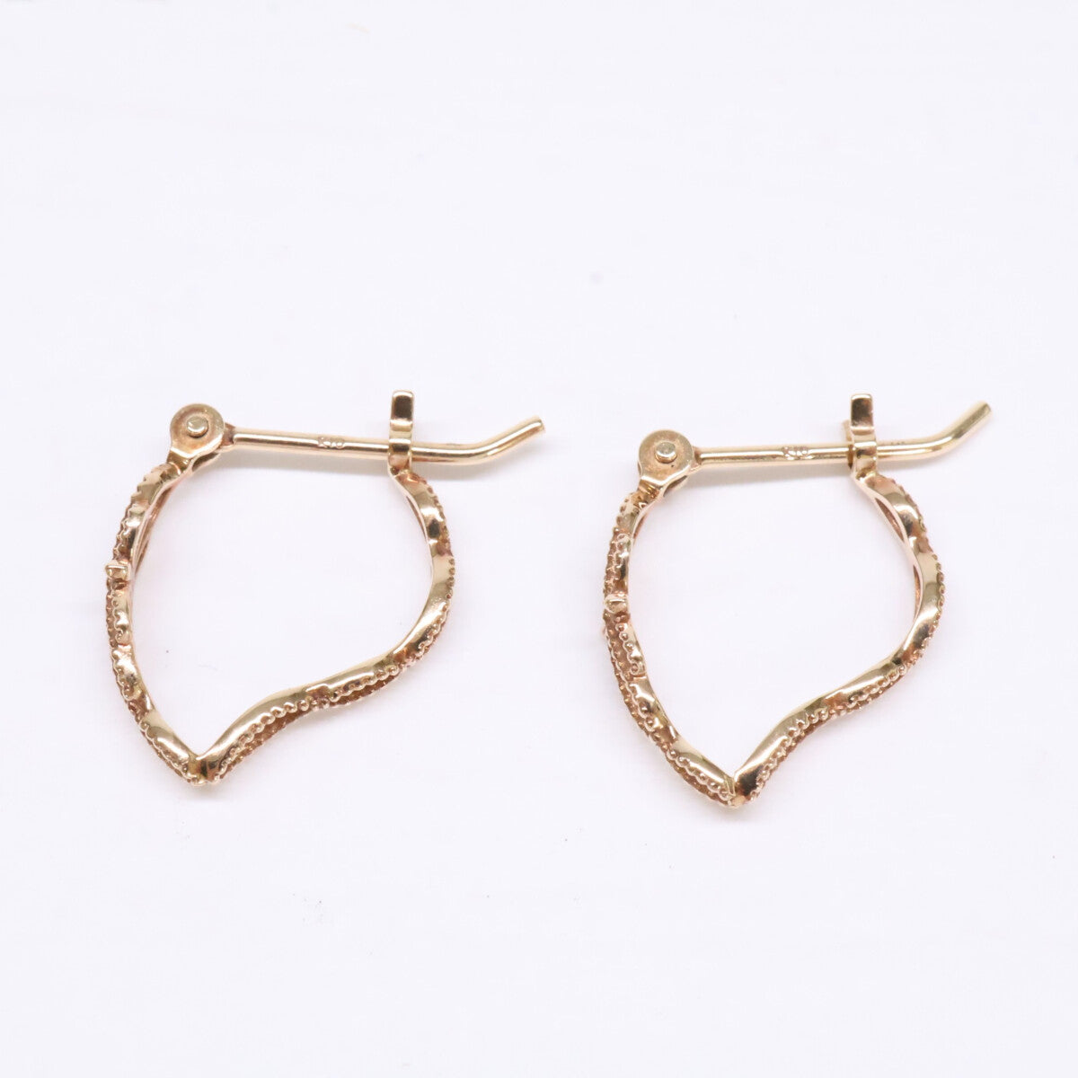 agete アガット 【美品】10132112041 K10 フープ ピアス