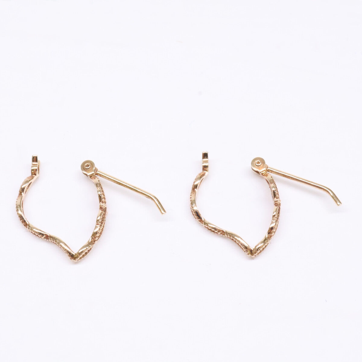 agete アガット 【美品】10132112041 K10 フープ ピアス