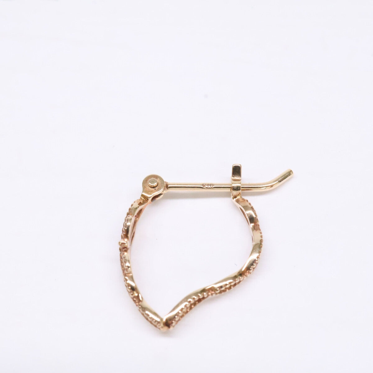 agete アガット 【美品】10132112041 K10 フープ ピアス
