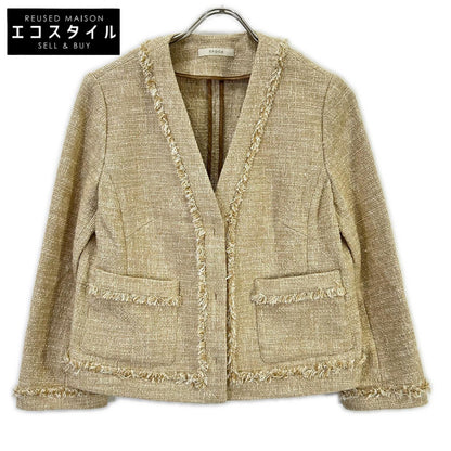 EPOCA エポカ ベージュ ツイード ノーカラー ジャケット ジャケット
