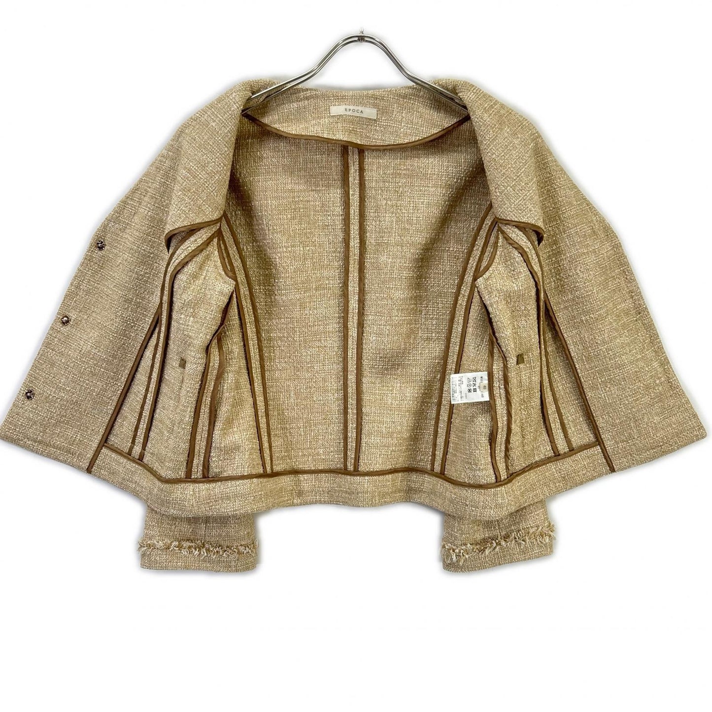 EPOCA エポカ ベージュ ツイード ノーカラー ジャケット ジャケット